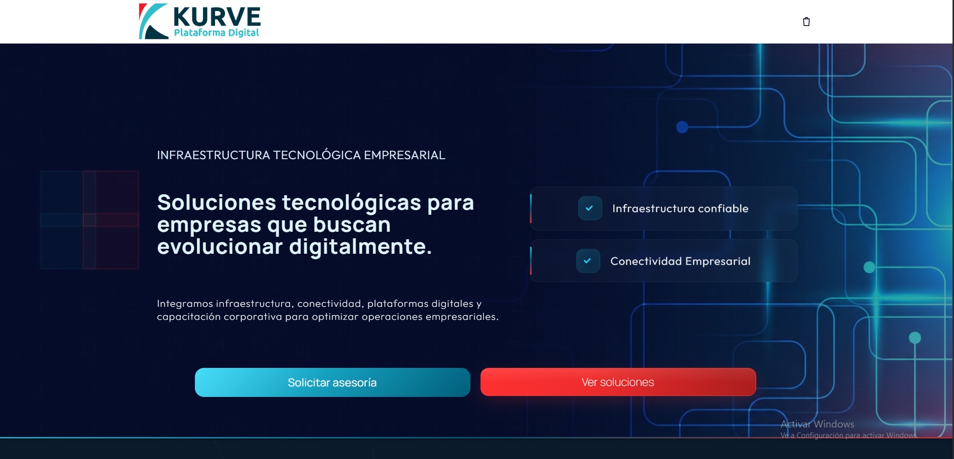 Diseño web Kurve Solution — empresa de soluciones empresariales