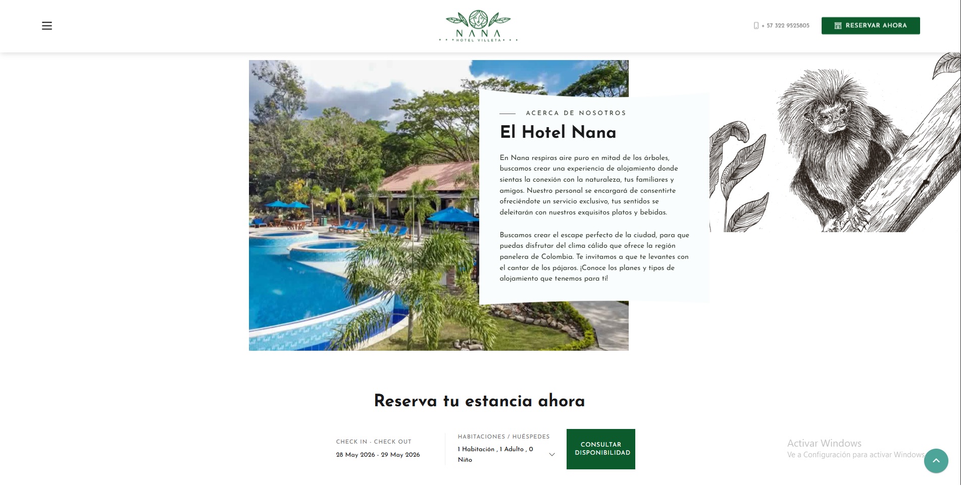 Diseño web Hotel Nana — hotel boutique Colombia