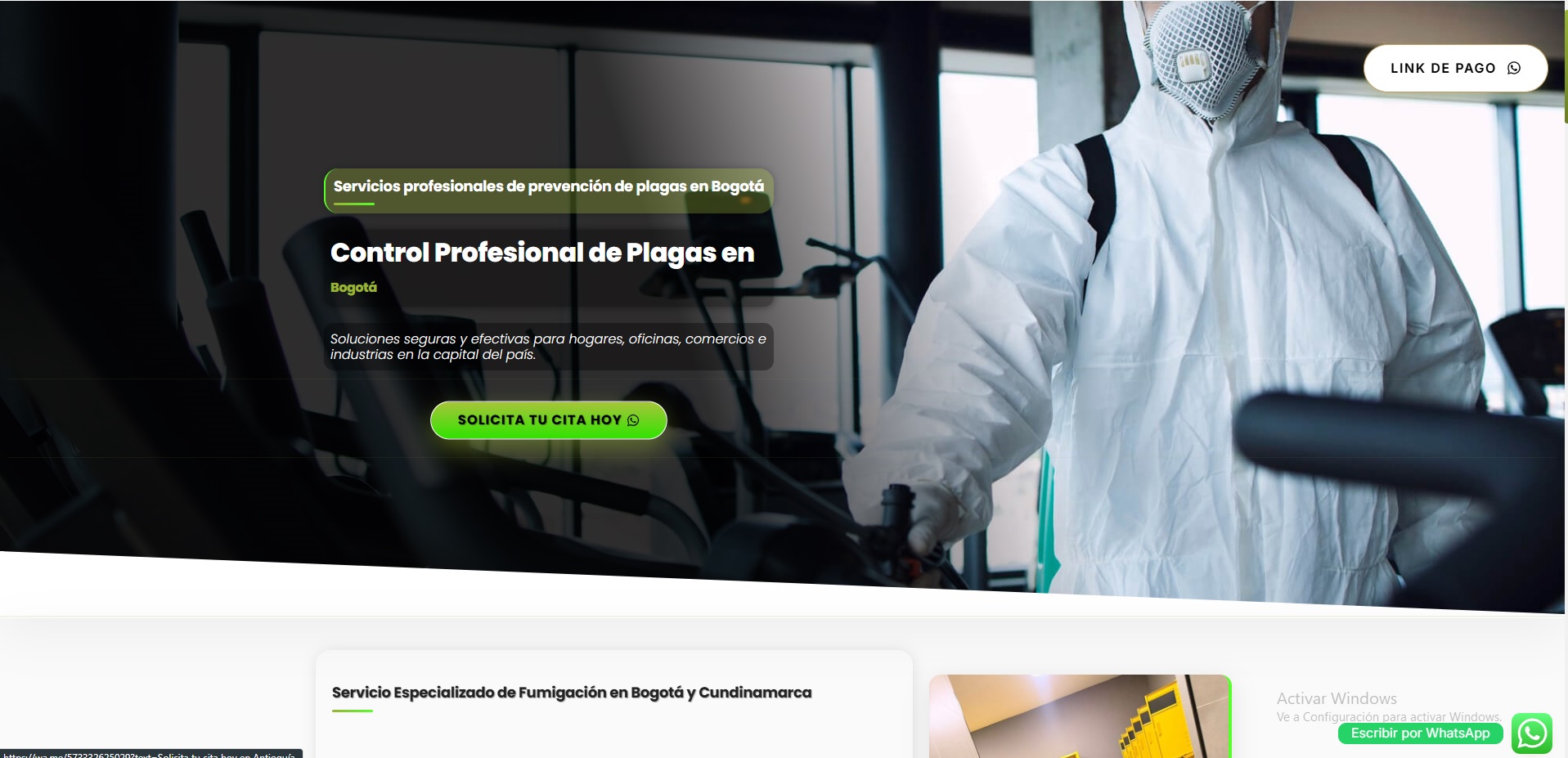 Diseño web Ecológica Plagas — control de plagas fumigación ecológica Colombia