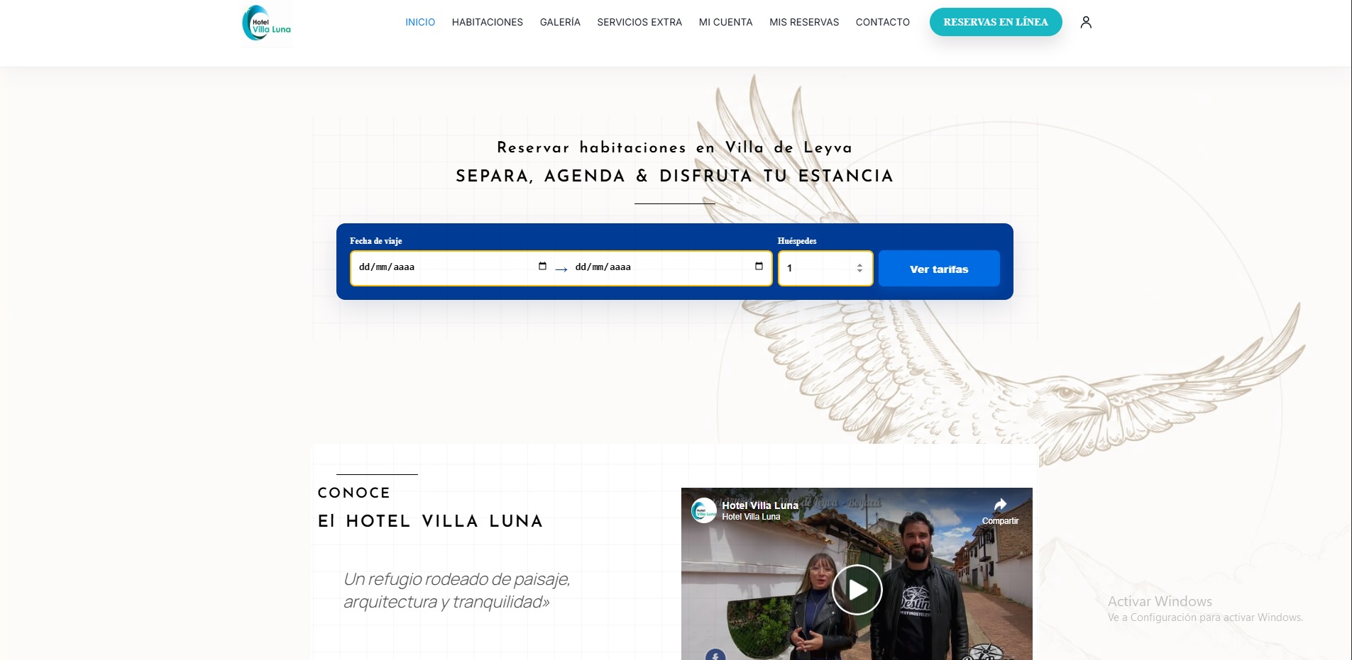 Diseño web Hotel Villa Luna — hotel boutique Colombia