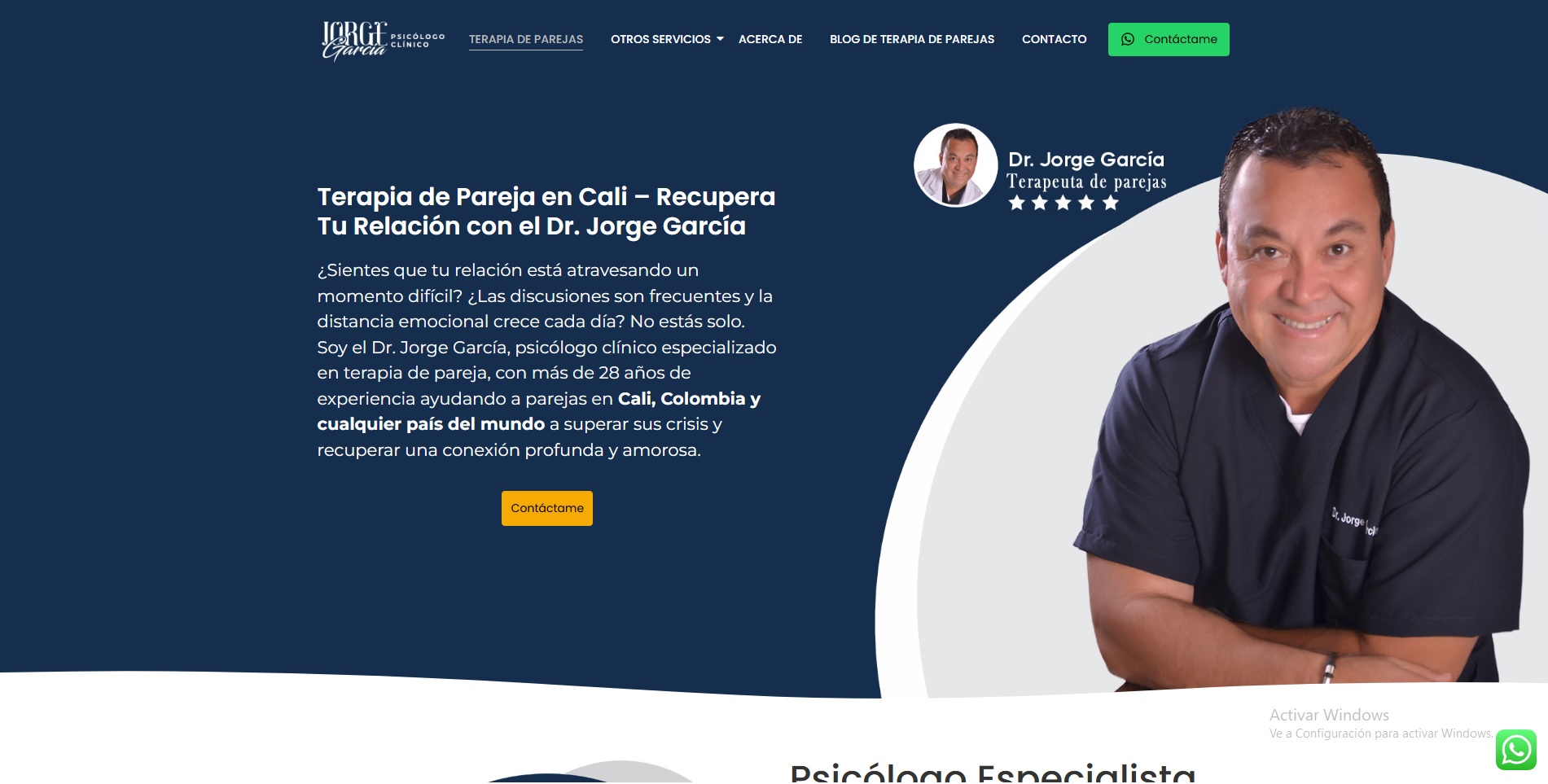 Diseño web Psicólogo Jorge García — consulta psicológica Colombia